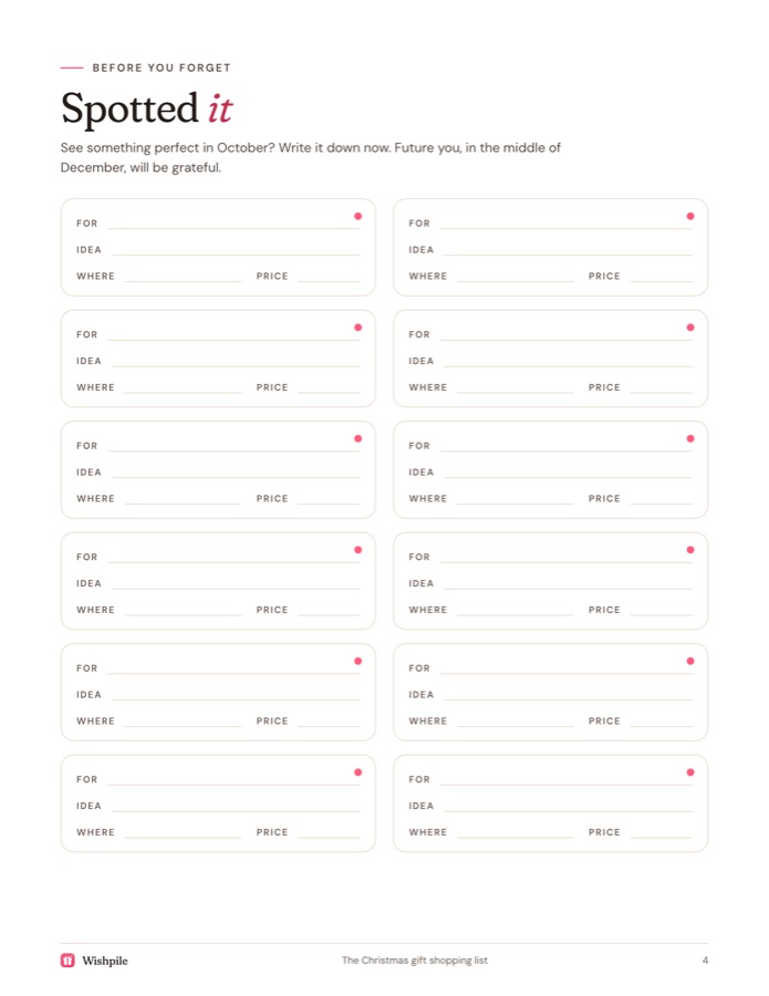 Page 4 of the printable: Spotted it